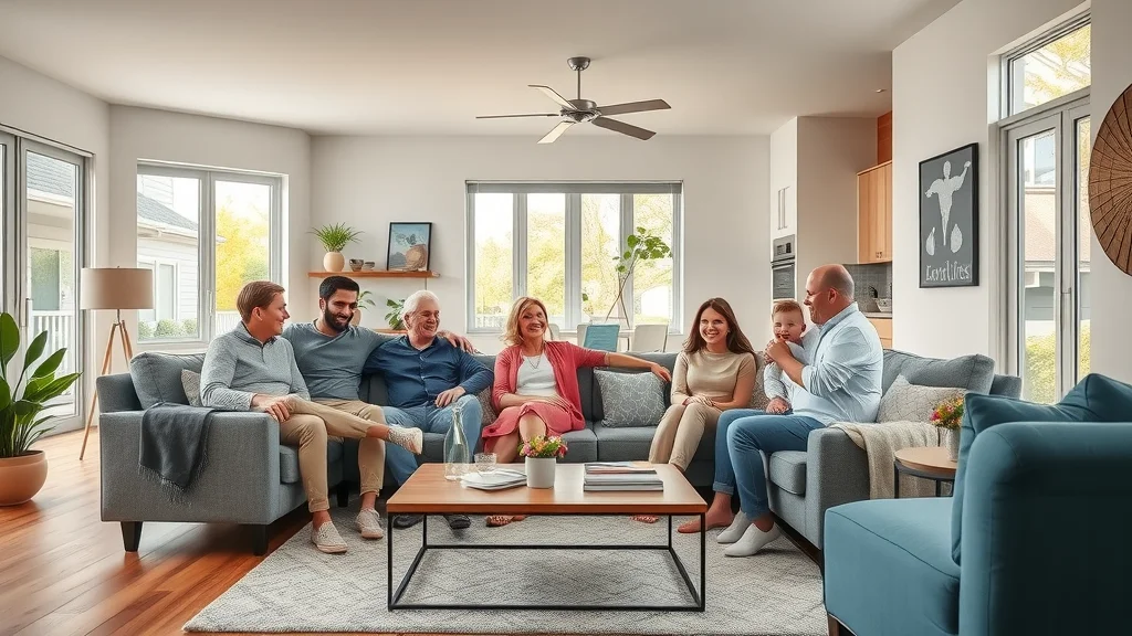 Modern St Louis living room with cheerful family enjoying fresh decor; interior renovations St Louis MO
