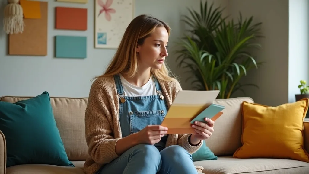 Homeowner evaluating paint swatches and decor samples for interior renovation, highlighting the importance of prioritizing must-haves vs nice-to-haves