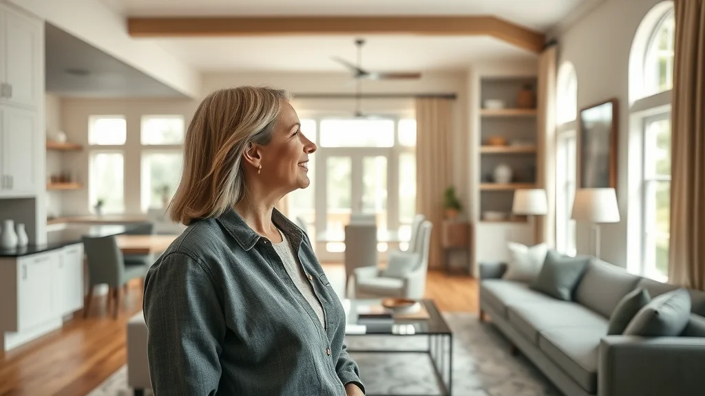 Sophisticated St Louis open-plan interior, homeowner admiring new remodel; home remodel St Louis MO